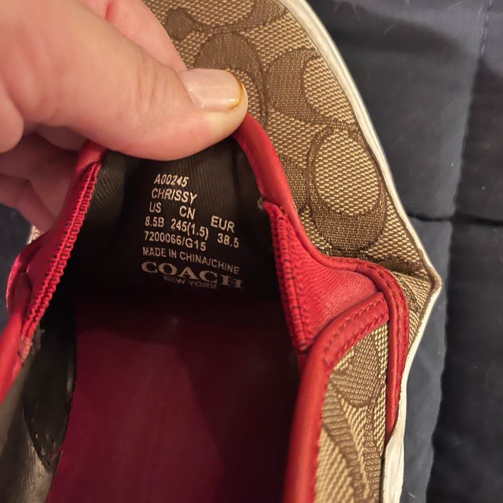 Coach Brown and Red Slip-On Shoes - Picture 5 of 5